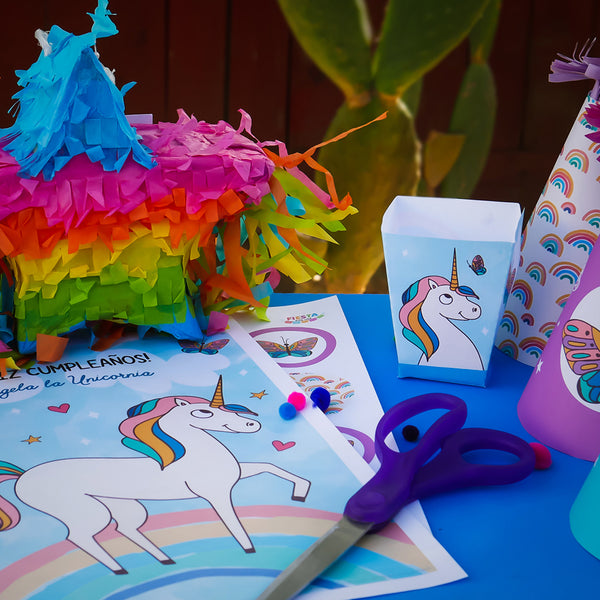 Unicorn Birthday Party Kit (Printable, Digital Download) - Fiesta Kits USA
